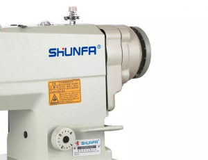 Высокоскоростная двухигольная швейная машина челночного стежка Shunfa SF845-3D для лёгких и средних тканей
